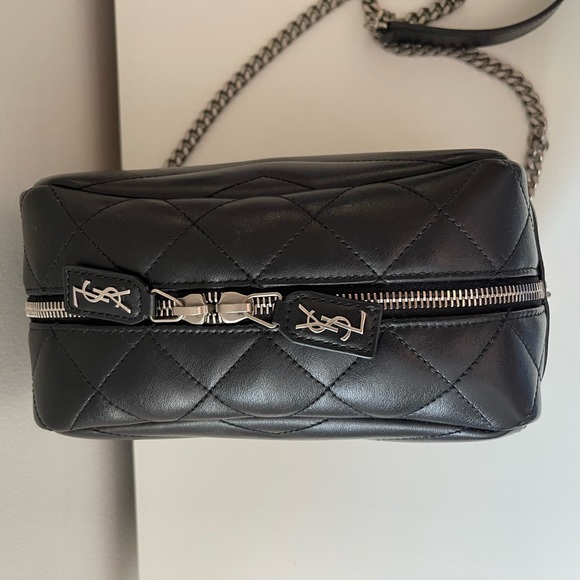 Saint Laurent YSL Small Quilted Loulou Bowling Camera Bag Gunmetal HW - Picture 5 of 13